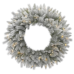 30 Inch Frosted Sable Wreath 50 DuraLit Clear Lights