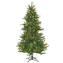 6.5 Foot Slim Mixed Country Artificial Christmas Tree 400 DuraLit Clear Lights