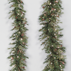 Christmastopia.com 6 Foot Mixed Country Pine Garland 50 LED Warm White Lights