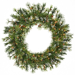 Christmastopia.com 36 Inch Mixed Country Artificial Christmas Wreath100 LED Warm White Lights