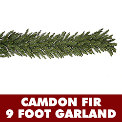 9 Foot Camdon Fir Artificial Christmas Garland 14 Inch Wide 100 DuraLit Incandescent Clear Mini Lights