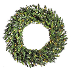 36 Inch Imperial Pine Wreath 50 LED Warm White Lights