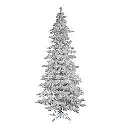 Christmastopia.com - 7.5 Foot Flocked White Slim Artificial Christmas Tree Unlit