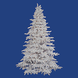 Christmastopia.com 9 Foot Flocked White Artificial Christmas Tree 1200 DuraLit Clear Lights