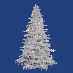 Christmastopia.com 12 Foot Flocked White Artificial Christmas Tree 2450 DuraLit Clear Lights