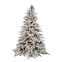 4.5 Foot Flocked Utica Artificial Christmas Tree 250 DuraLit Clear Lights