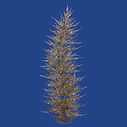 Christmastopia.com 4 Foot Champagne Laser Artificial Christmas Tree 70 DuraLit Incandescent Clear Mini Lights