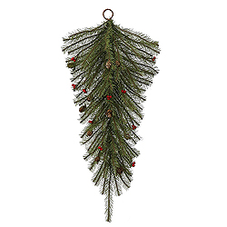 Christmastopia.com - 30 Inch Fresh Pistol Berry Pine Artificial Christmas Teardrop with 35 Clear Lights