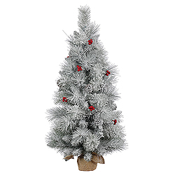 3 Foot Frosted Mixed Berry Pine Artificial Christmas Tree Unlit