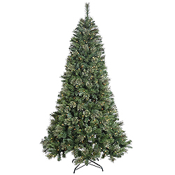 7.5 Foot Butte Mixed Pine Artificial Christmas Tree 500 Clear Lights