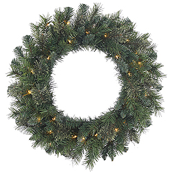Christmastopia.com - 30 Inch Butte Mixed Pine Wreath 50 Clear Lights