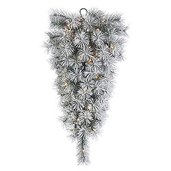 Christmastopia.com - 30 Inch Frosted Brewer Pine Artificial Christmas Teardrop With 35 Clear Lights