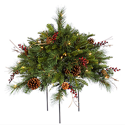 Christmastopia.com 1.5 Foot Cibola Berry Bush 3 Foot Wide 50 DuraLit Clear Lights