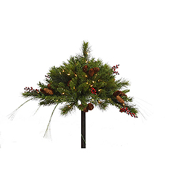 Christmastopia.com 33 Inch Mixed Berry and Cone Artificial Christmas Plant 50 DuraLit Incandescent Mini Clear Lights