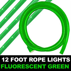 Christmastopia.com - Fluorescent Green Rope Lights 12 Foot