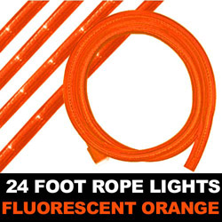 Christmastopia.com - Fluorescent Orange Rope Lights 24 Foot