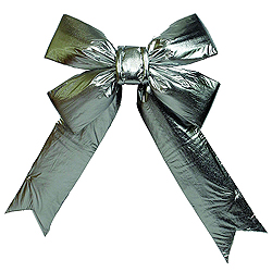 Christmastopia.com - 60 Inch Silver Four Loop Lame Indoor Bow