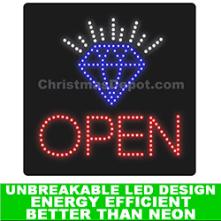 Christmastopia.com - Jewelry LED Flashing Lighted Open Sign