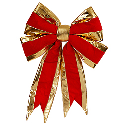 Christmastopia.com - 19 Inch Red Structured Bow With Gold Trim