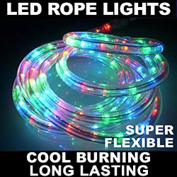 Christmastopia.com - 15 Foot Waterproof LED Multi Rope Lights 10MM Ribbon 3 Inch Increment