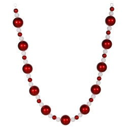 Christmastopia.com 6 Foot Red And White Ball Garland - Shatterproof