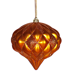 Christmastopia.com - 5.7 Inch Burnish Orange Matte Diamond With Glitter