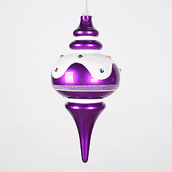 Christmastopia.com - 10 Inch Candy Purple Snow Jewel Finial Ornament