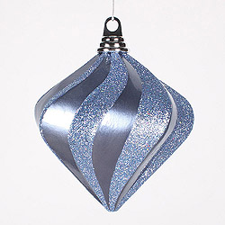Christmastopia.com - 6 Inch Periwinkle Candy Glitter Swirl Diamond Christmas Ornament