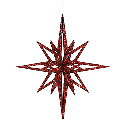 Christmastopia.com - 16 Inch Red 3D Glitter Star