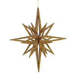 Christmastopia.com - 16 Inch 3D Gold Iridescent Glow Glitter Star Christmas Ornament