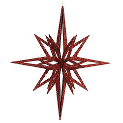 24 Inch Red 3D Glitter Star Ornament