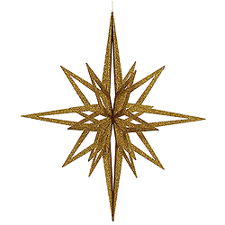 Christmastopia.com - 32 Inch 3D Gold Iridescent Glow Glitter Star Christmas Ornament