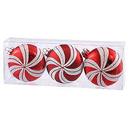 Christmastopia.com - 3.75 Inch Red Candy Cane Round Christmas Ornament