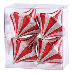 Christmastopia.com - 3.5 Inch Red Candy Cane Diamond Drop Christmas Ornament