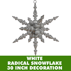 30 Inch White 3 Finish Jumbo Radical Snowflake