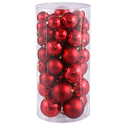 Christmastopia.com - Shiny And Matte Red Christmas Ornament Assorted Sizes Box of 50