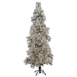 Christmastopia.com 8 Foot Flocked Stone Artificial Christmas Tree 400 DuraLit Clear Light