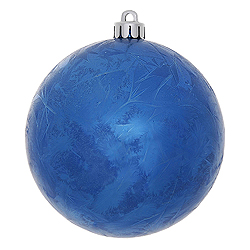 6 Inch Blue Crackle Ball Ornament 4 per Set