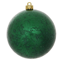 6 Inch Emerald Crackle Ball Ornament 4 per Set
