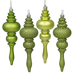 Christmastopia.com - 7 Inch Lime Finials Assorted Finishes Set Of 8