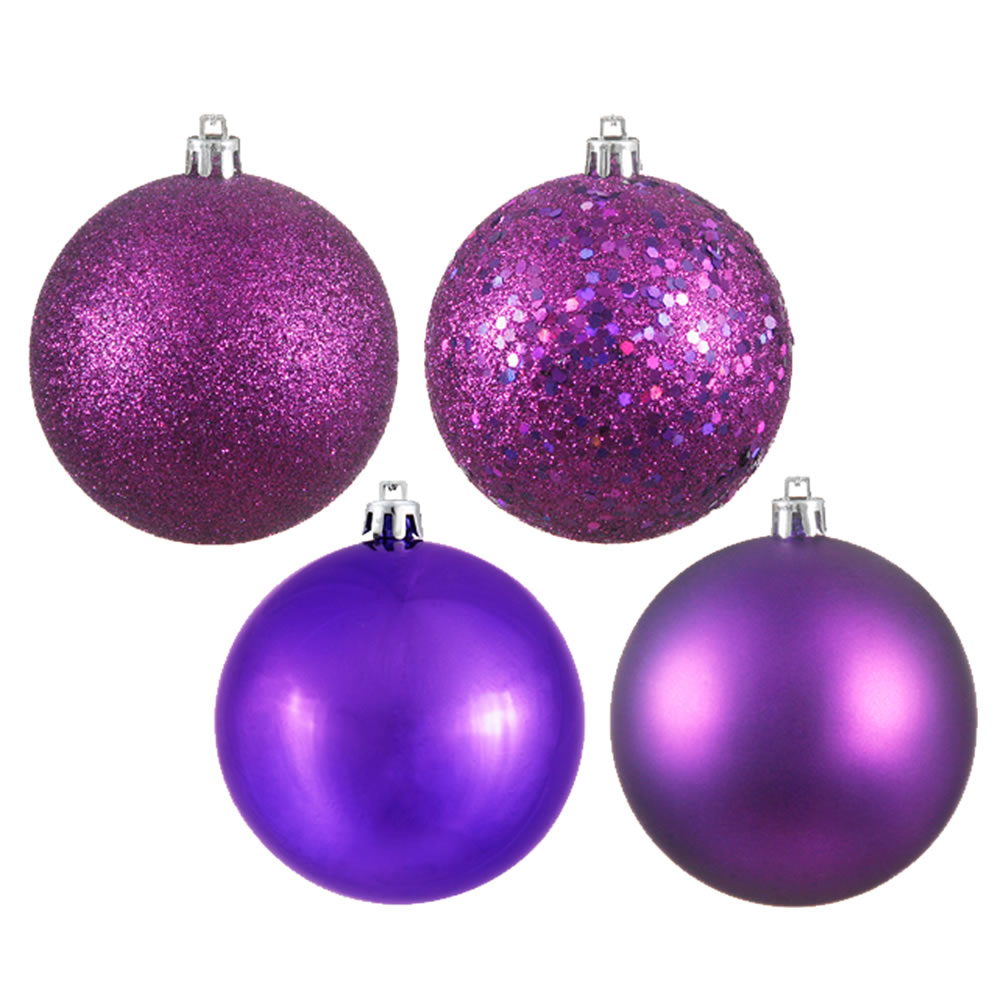 2.4 Inch Plum Round Ornament Ornament Assorted Finishes