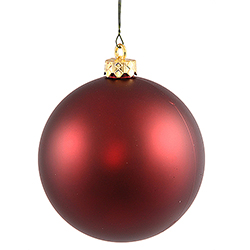 Christmastopia.com - 2.75 Inch Burgundy Matte Finish Round Christmas Ball Ornament Shatterproof UV 6 per Set