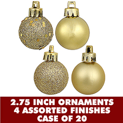 70MM Assorted Gold Plastic Ornament