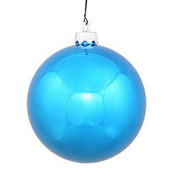 2.75 Inch Turquoise Shiny Round Ornament 12 per Set