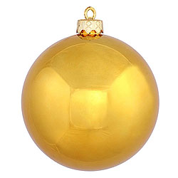 2.75 Inch Antique Gold Shiny Round Ornament 12 per Set