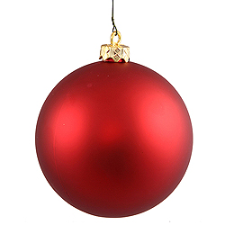 4.75 Inch Red Matte Round Shatterproof UV Christmas Ball Ornament 4 per Set