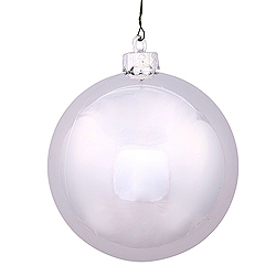 4.75 Inch Silver Shiny Round Shatterproof UV Christmas Ball Ornament 4 per Set