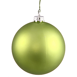 4.75 Inch Lime Matte Round Shatterproof UV Christmas Ball Ornament 4 per Set