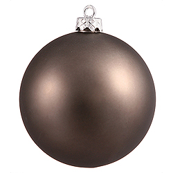4.75 Inch Pewter Matte Round Shatterproof UV Christmas Ball Ornament 4 per Set