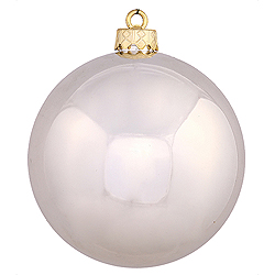4.75 Inch Champagne Shiny Round Shatterproof UV Christmas Ball Ornament 4 per Set